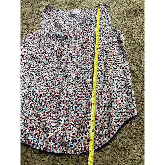 Trixxi V-Neck Sleeveless Colorful Firework Side Slit Flowy Top Size Medium - Picture 5 of 5